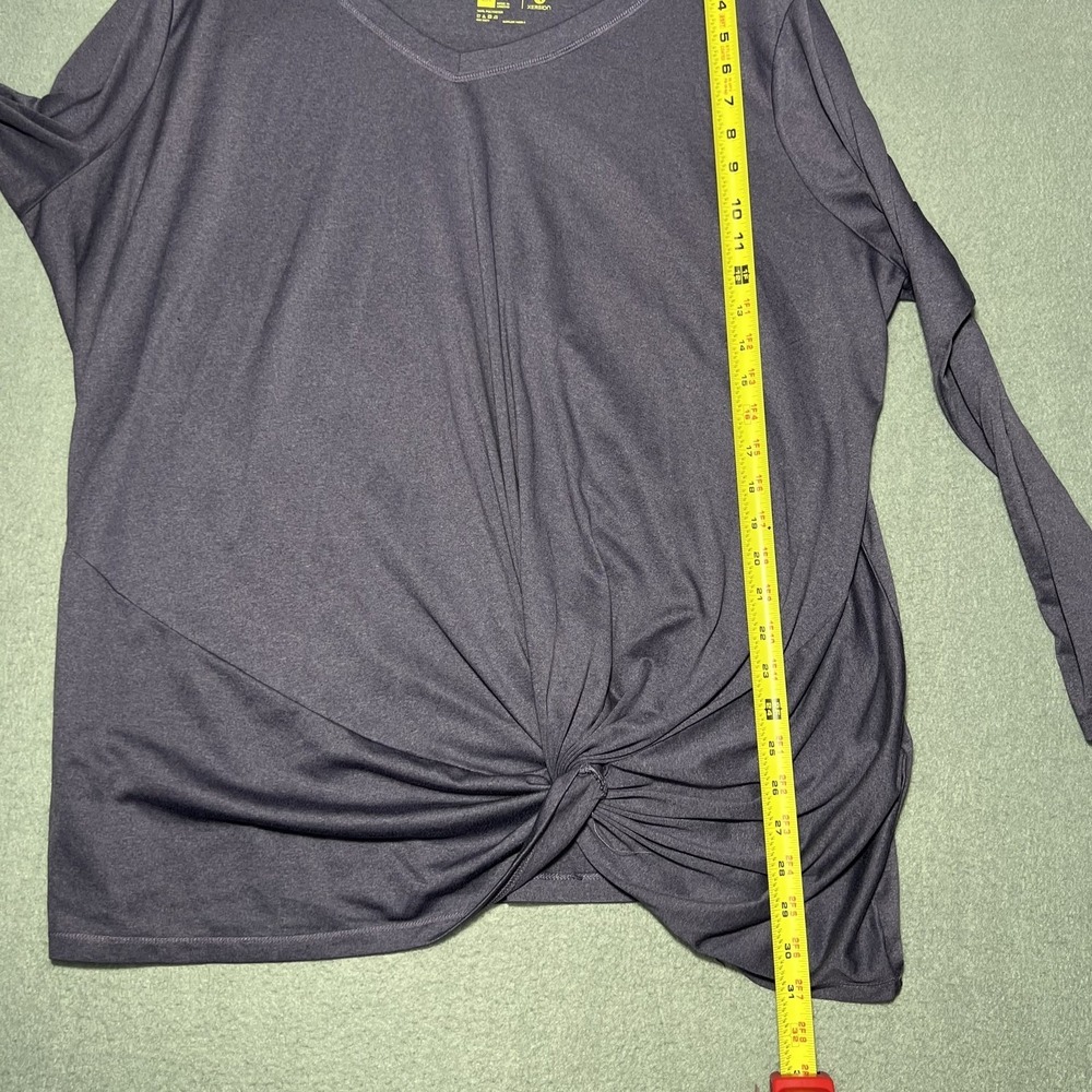 Xersion Women's 2X Purple‎ Long Sleeve V-Neck Activewear Top Front Knot Detail - Picture 3 of 5